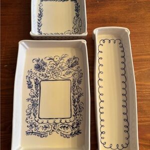 Blue and White Ceramic Serving Dishes